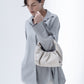 Marshmallow Croissant Bag in Soft Leather, White