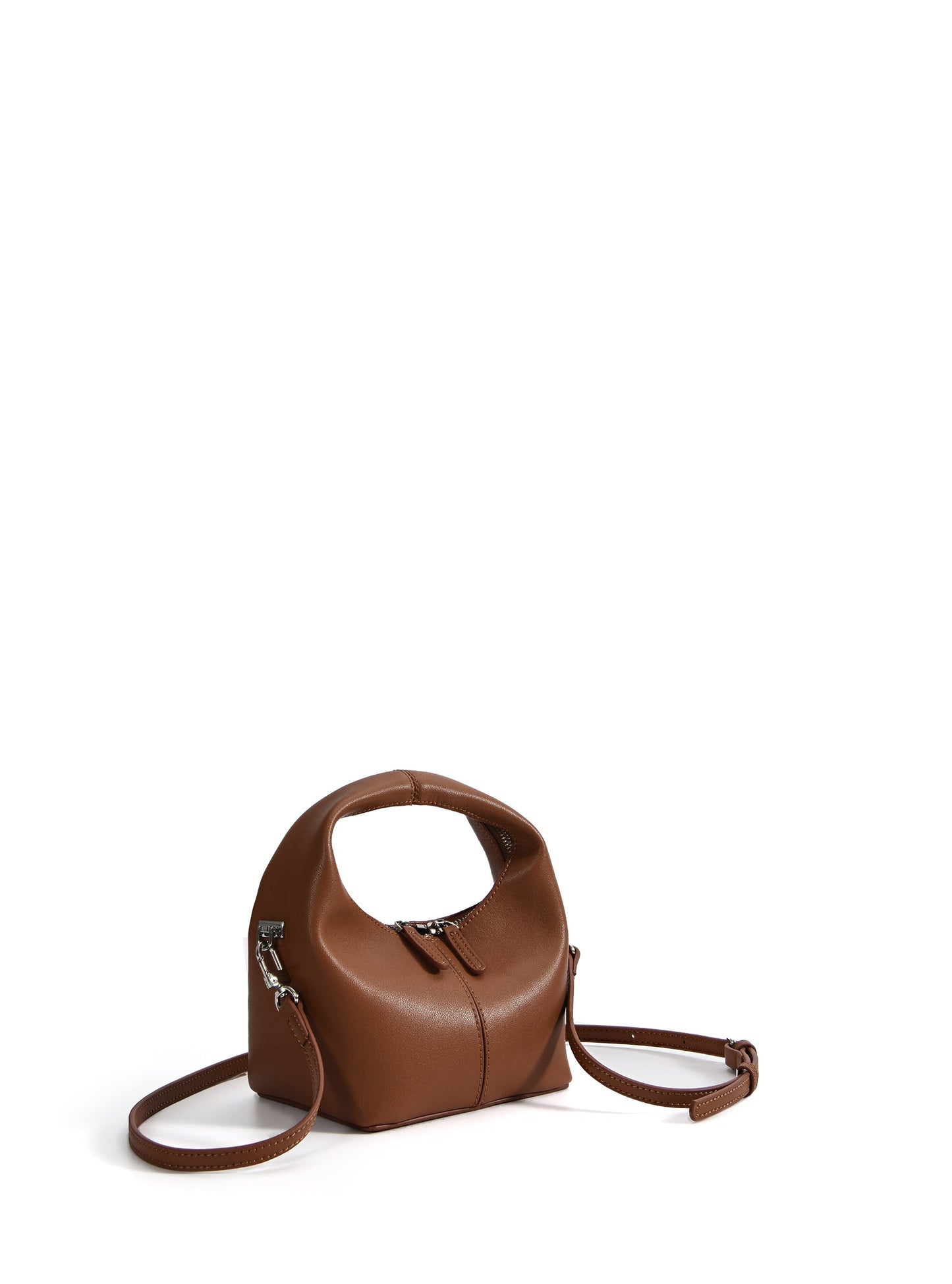 Rebecca Small Cutie Leather Bag, Caramel