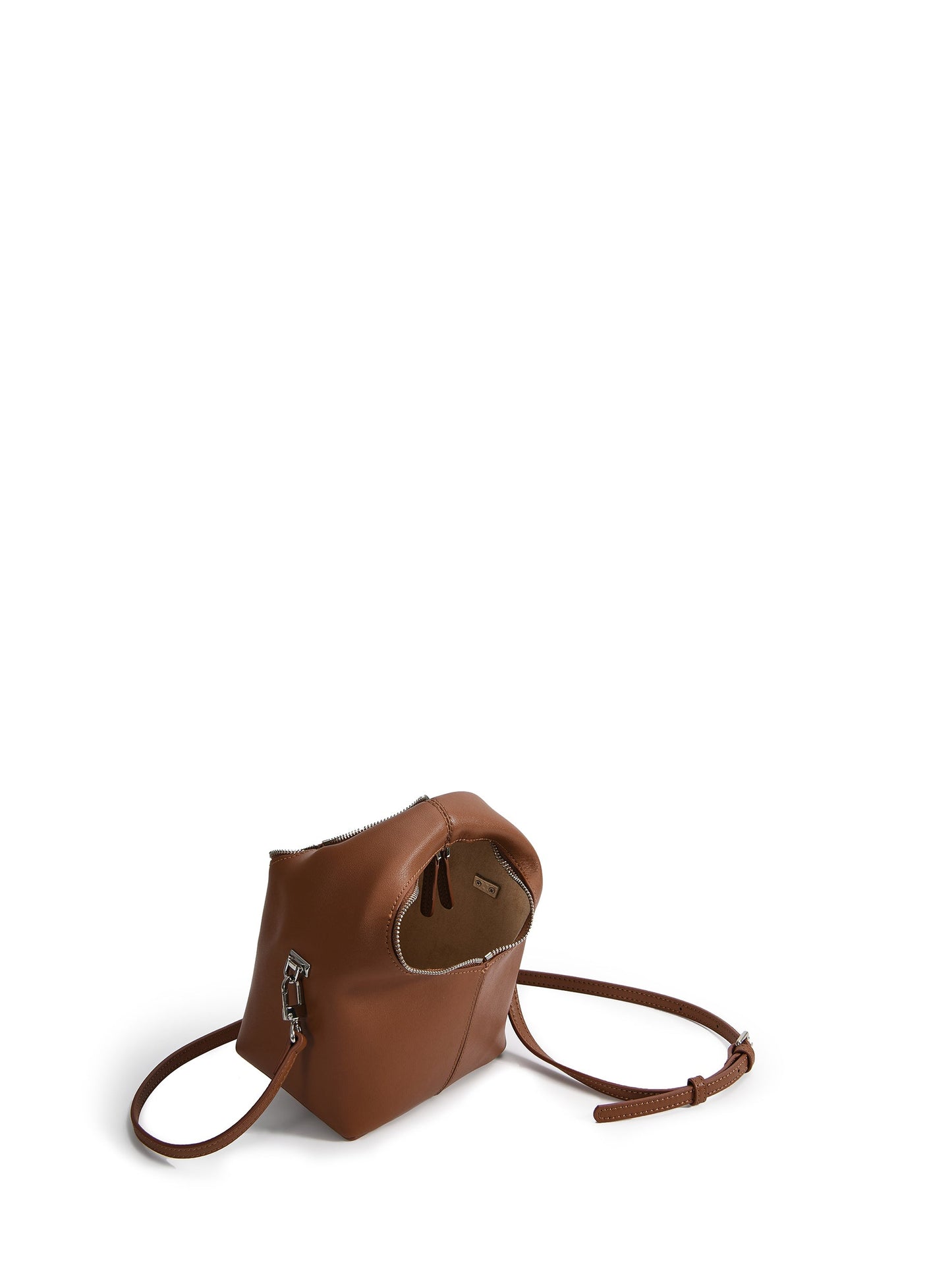 Rebecca Small Cutie Leather Bag, Caramel