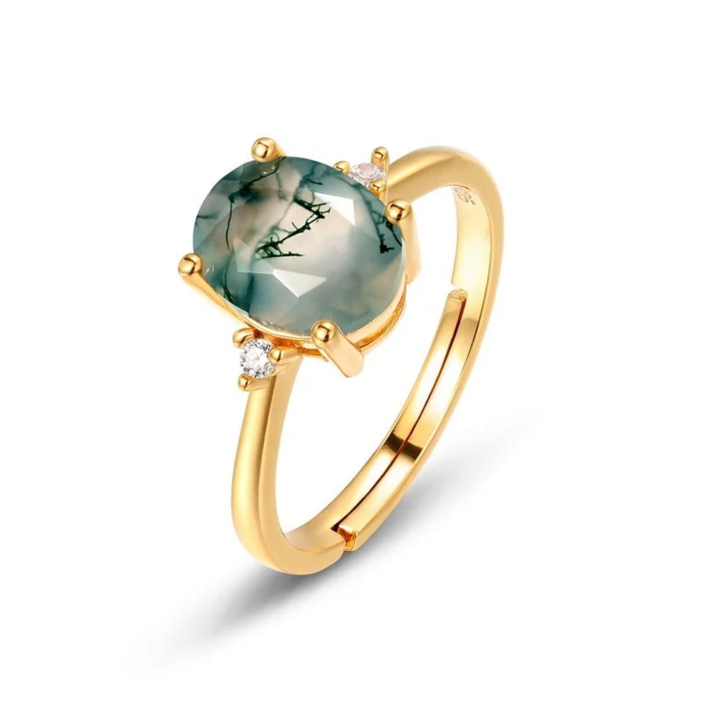 Moss Agate Elegance Ring