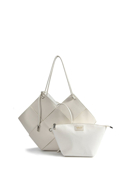 Taylor Contexture Leather Bag, Off White