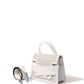 Evelyn Bag in Canvas and Genuine Leather, White