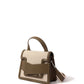 Evelyn Bag in Canvas and Genuine Leather, Gray