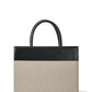 Victoria Tote Leather Canvas Combo Bag, Black