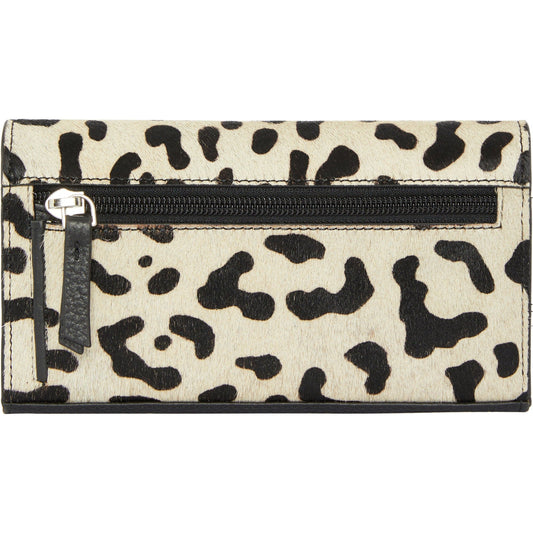 Ivory Animal Print Leather Multi Section Purse