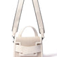 Evelyn Bag in Canvas and Genuine Leather, White