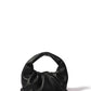 Marshmallow Croissant Bag in Soft Leather, Black