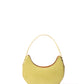 Naomi Leather Moon Bag with Croc-Embossed Pattern, Green