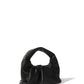 Marshmallow Croissant Bag in Soft Leather, Black