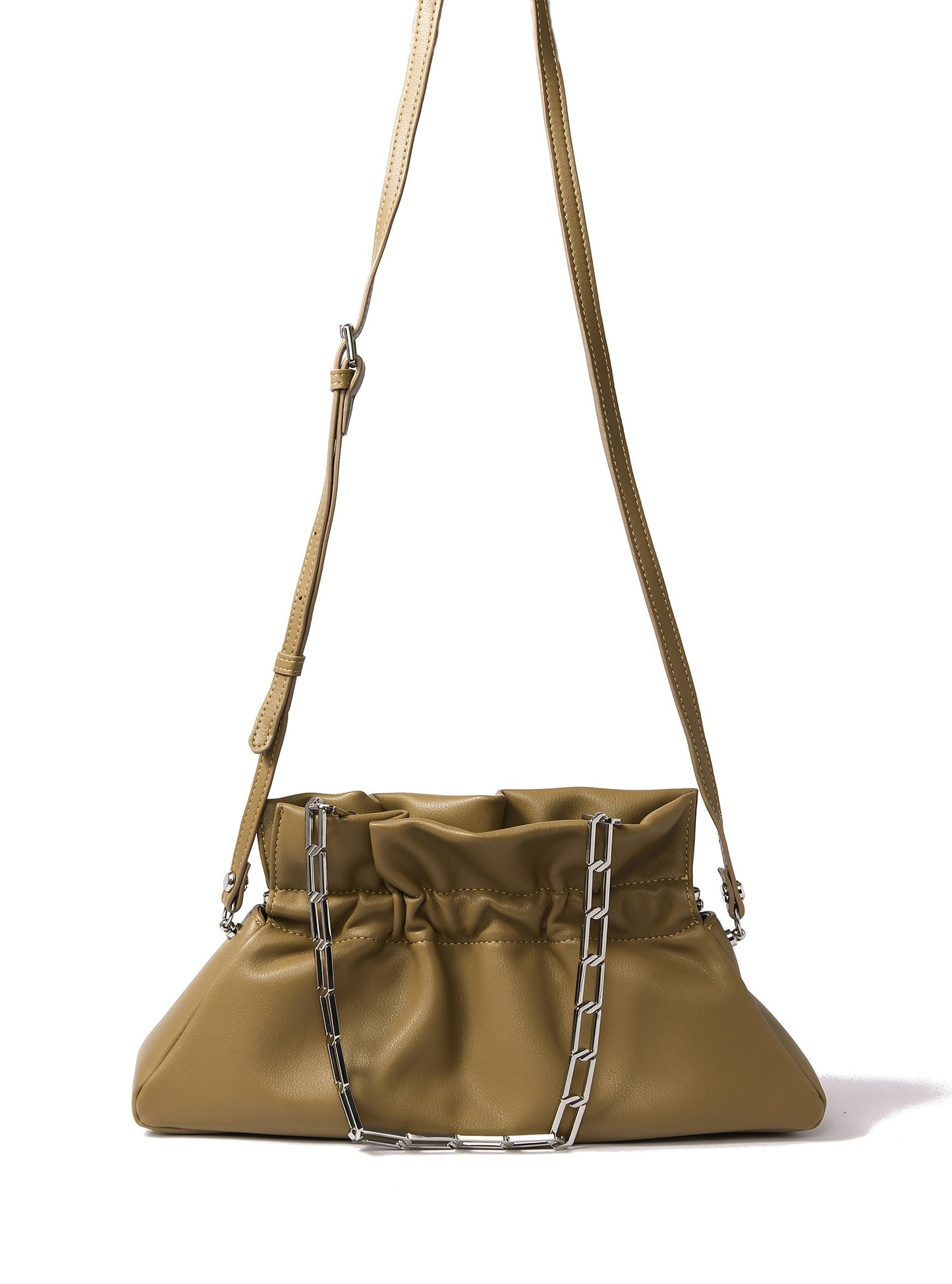 Mila Bag in Smooth Leather, Mustard Green