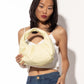 Marshmallow Croissant Bag in Soft Leather, Bright Yellow