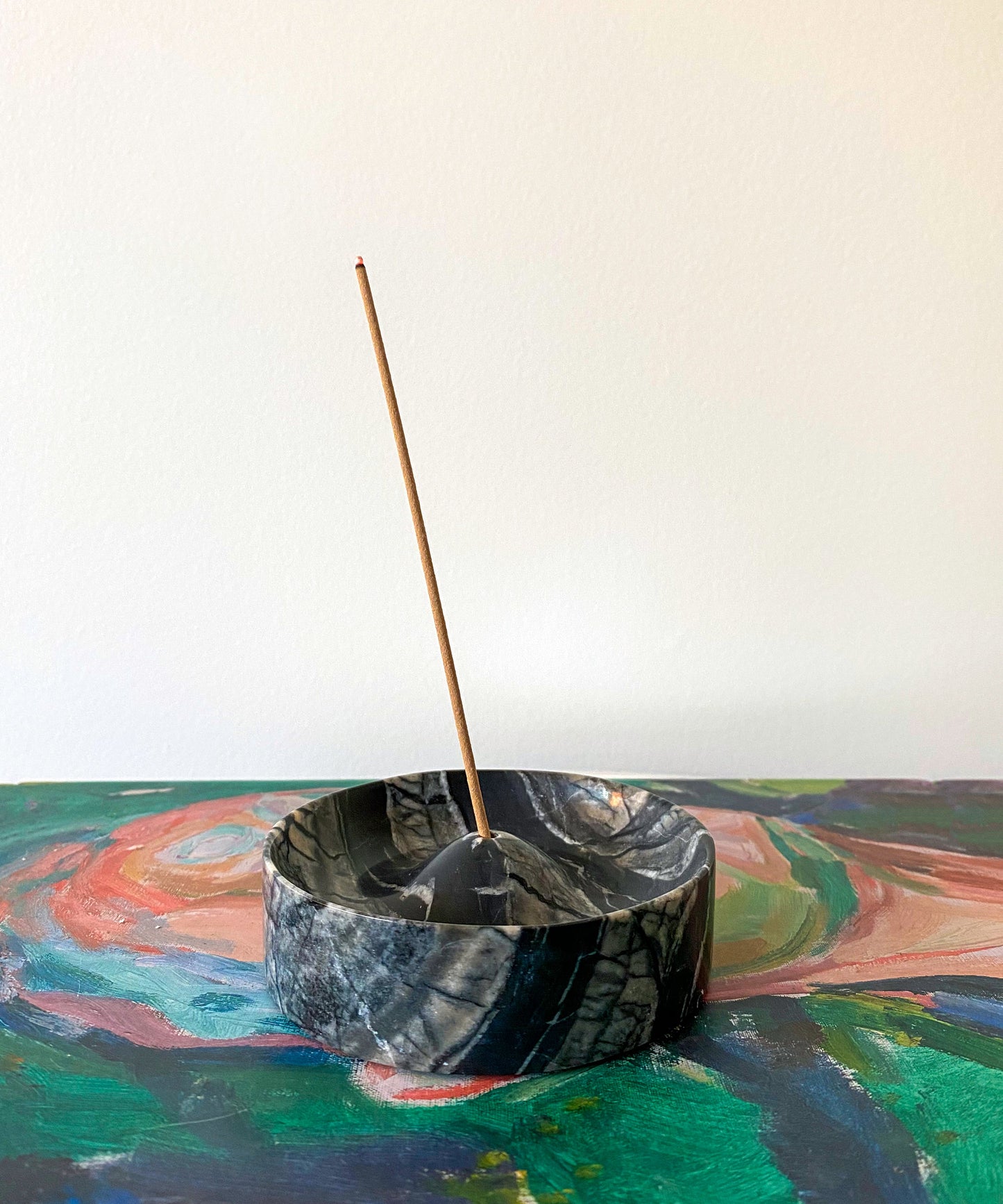 Incense Holder - Black Marble