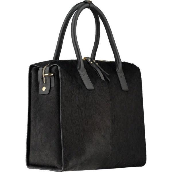 Black Large Leather Grab Bag