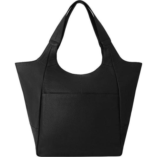 Black Large Pocket Tote Shoulder Bag