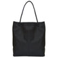 Black Drawcord Leather Hobo Shoulder Bag