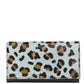 Blue Animal Print Leather Multi Section Purse