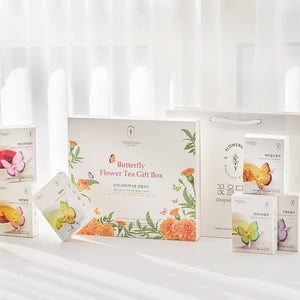 6 Butterfly Flower Tea Bag Orange Box - BotoxBarb 