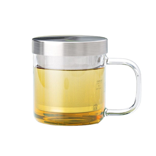 Glass Tea Mug with Stainless Steel Infuser (350ml)