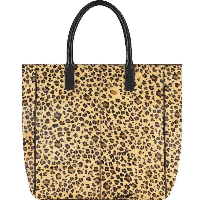 Animal Print Large Leather Tote