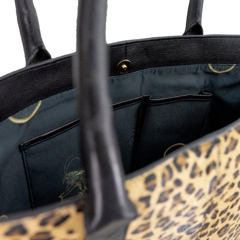 Animal Print Large Leather Tote